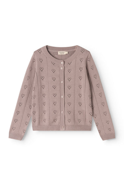 Tilda Pointelle Cardigan - Dusty Purple