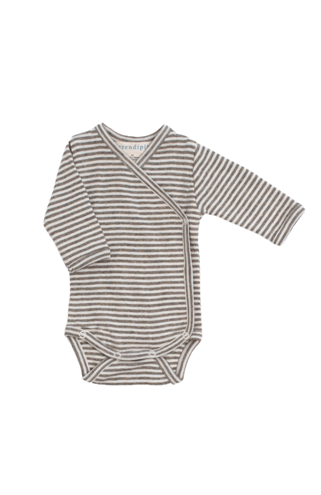 Newborn Wrap Body - Taupe/Off White