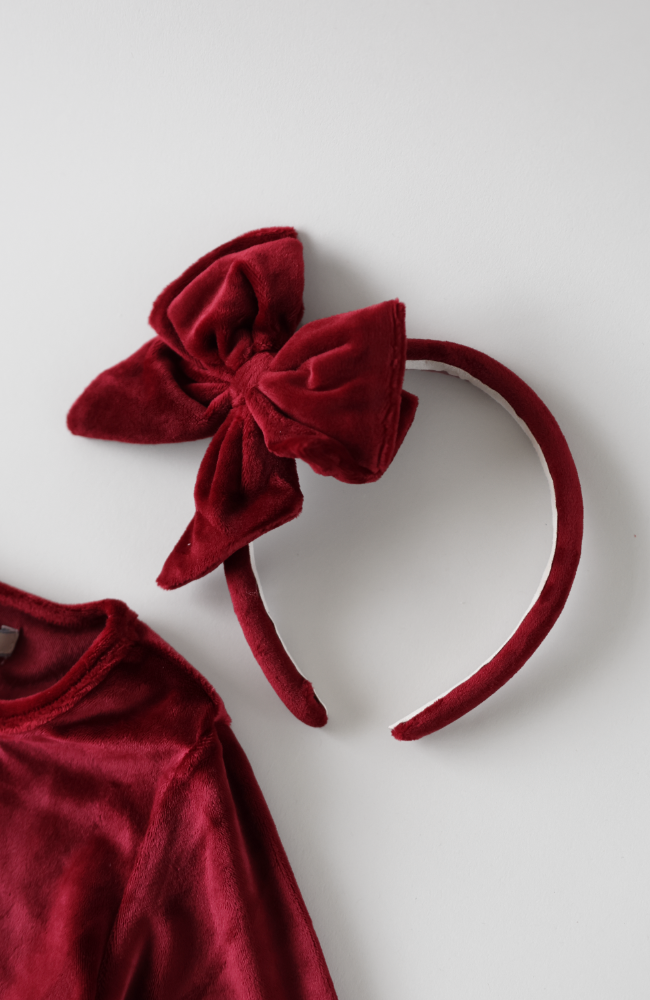 Velvet Bowie Hairbrace Big - Red Dahlia