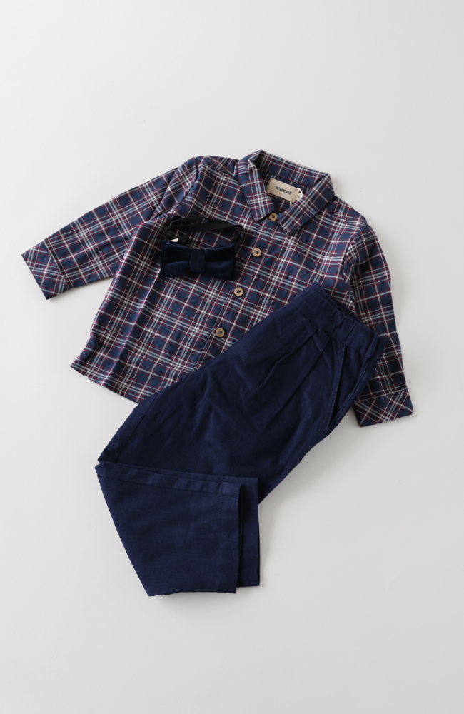 Shirt Oscar - Navy Check st.98-128