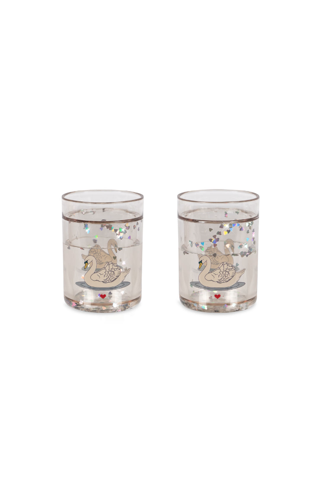 2 Pack Glitter Cup - Swan Off White