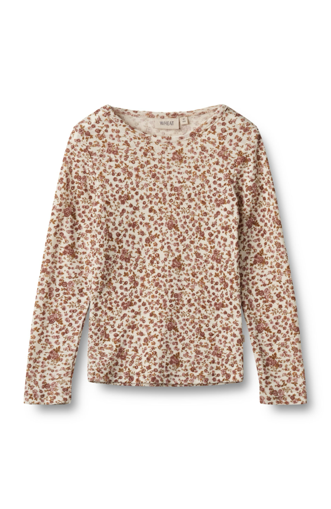 Wool T-Shirt LS Alfie - Rose Flowers