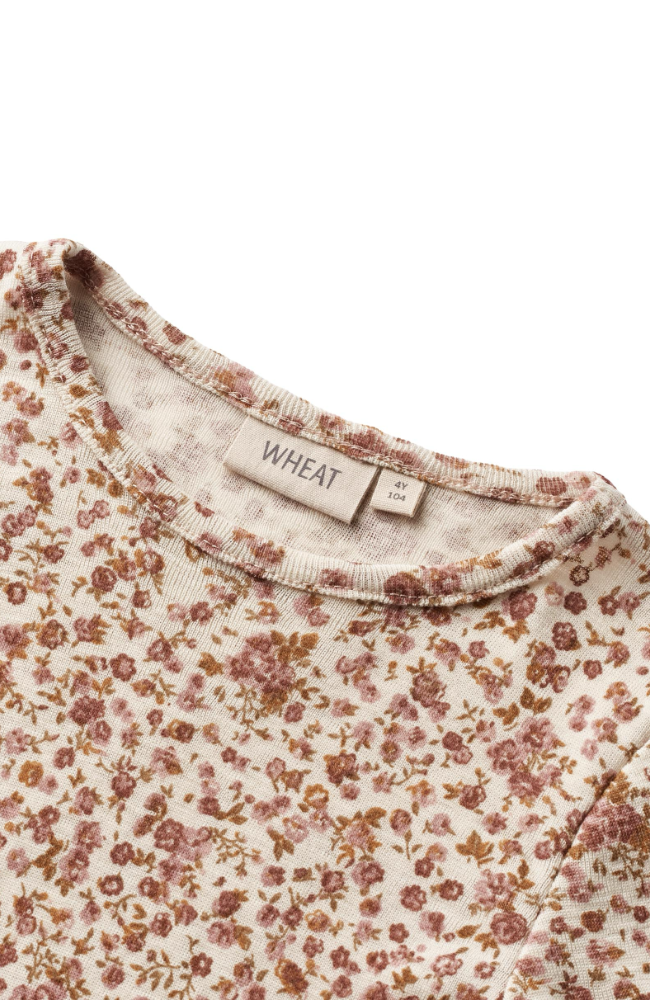 Wool T-Shirt LS Alfie - Rose Flowers