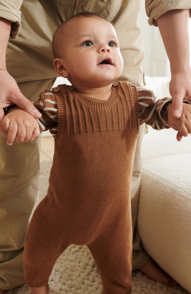 Knit Romper Vigge - Caramel