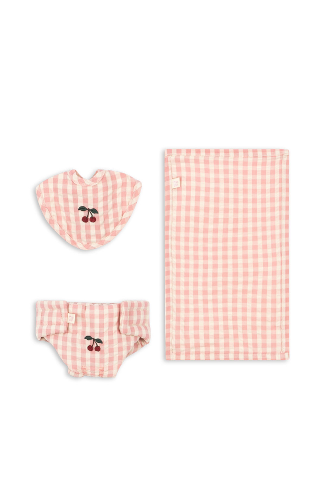 Doll Nursery Set - Powder Pink Check