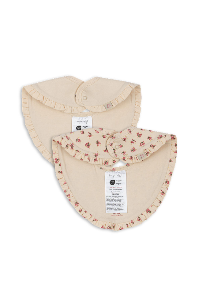 Basic 2 Pack Frill Bib - Buttercream / Bloomie