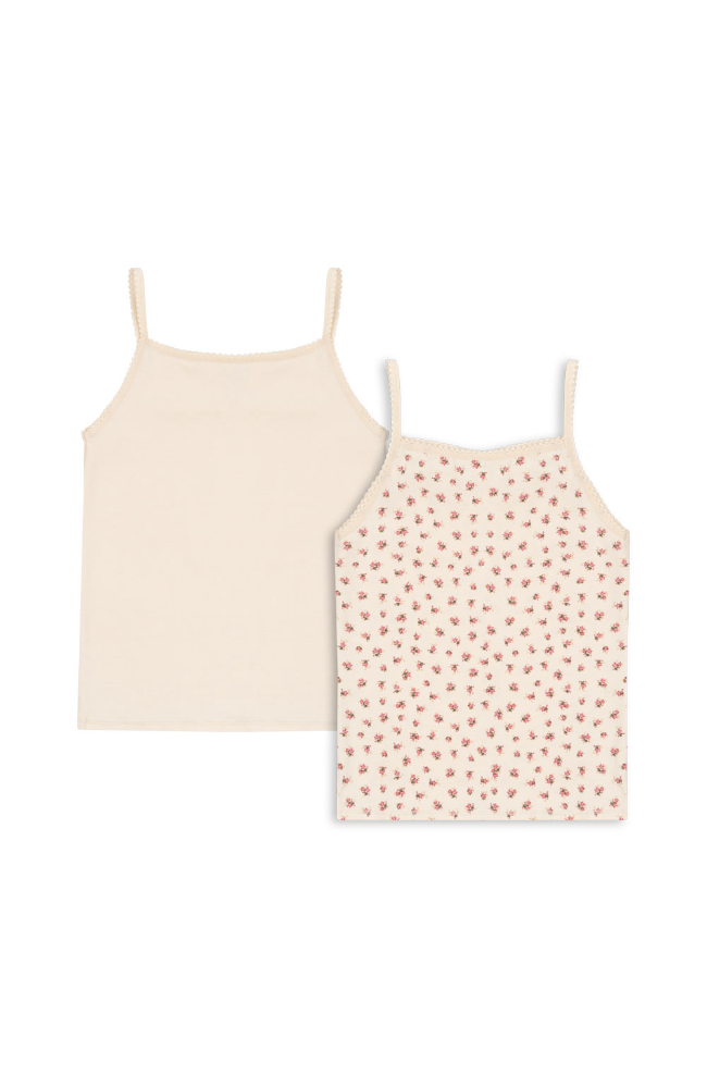 Basic 2 Pack Girl Strap Top -  Buttercream / Bloomie