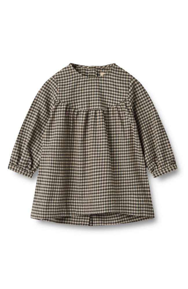 Dress L/S Fenja - Raven Check st.62-92