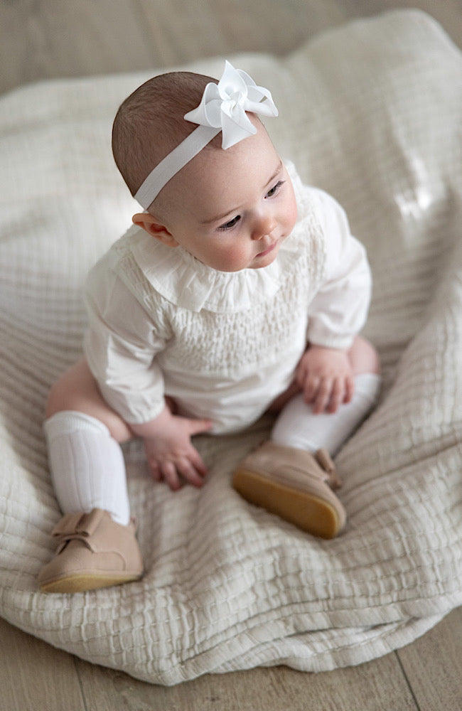 Elastic Bow Hairband - White