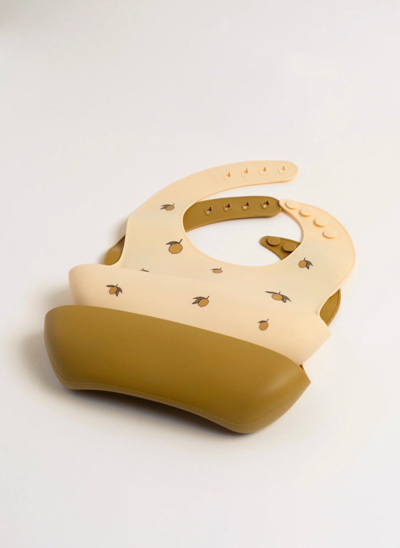 2 Pack Silicone Bib - Lemon/Almond