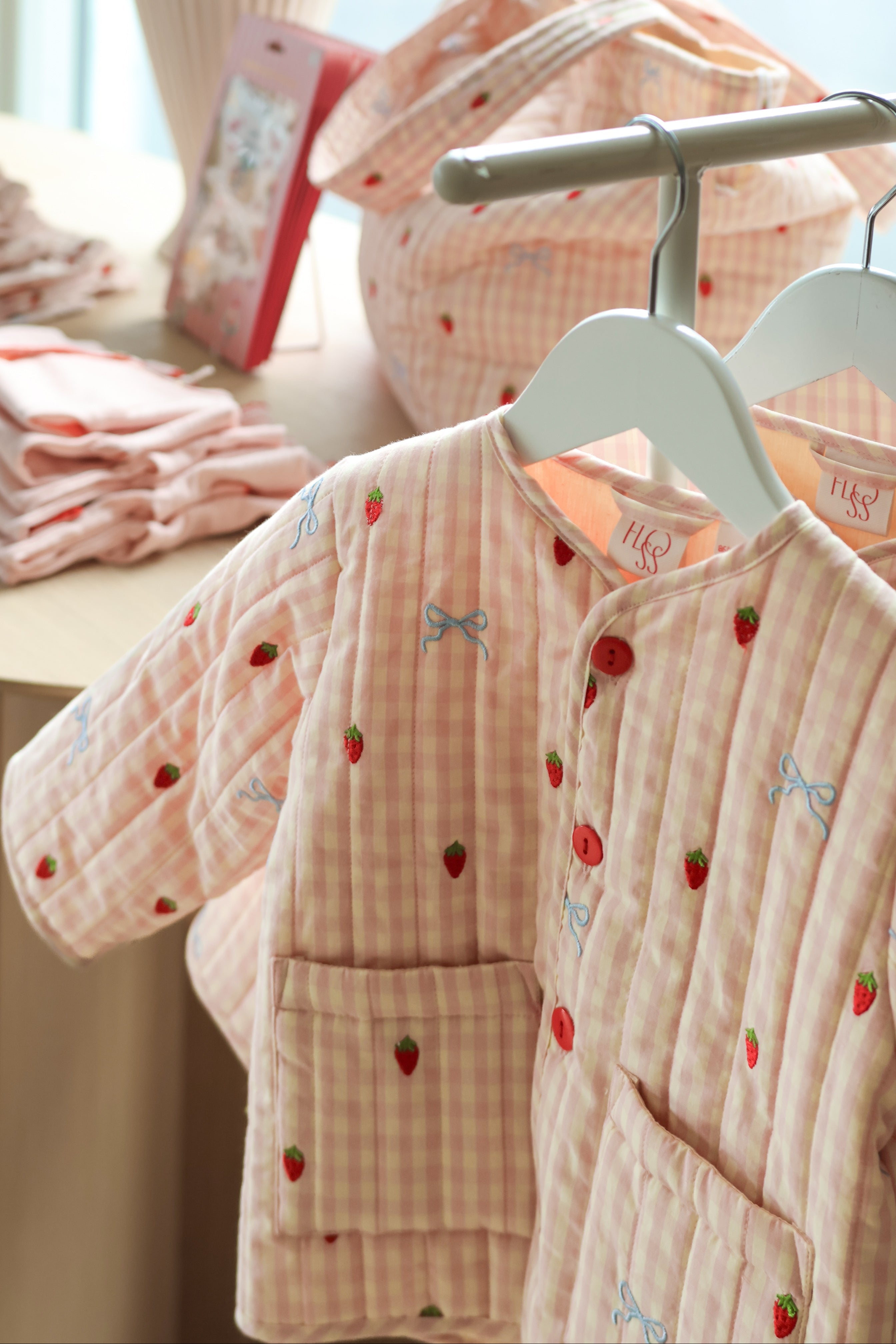 Dolly Bow Jacket - Berry/Bow Gingham