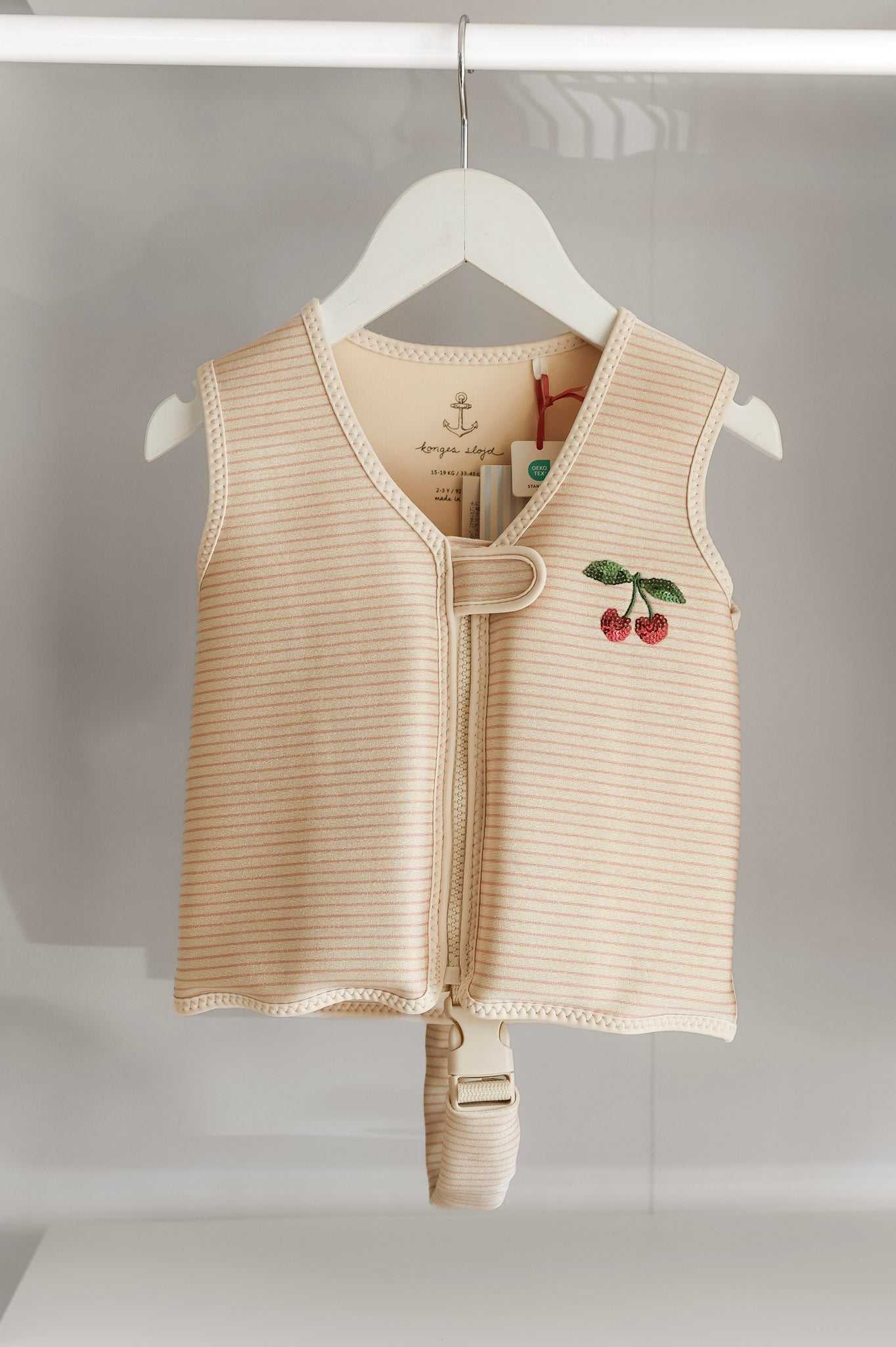 Cherry Swim Vest - Rose Stripe