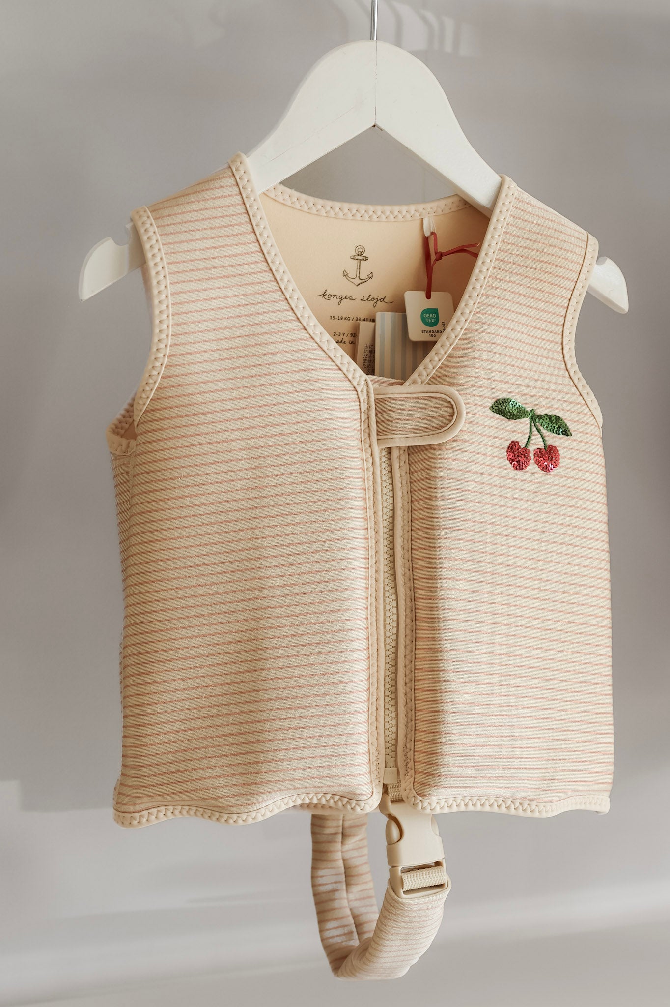 Cherry Swim Vest - Rose Stripe