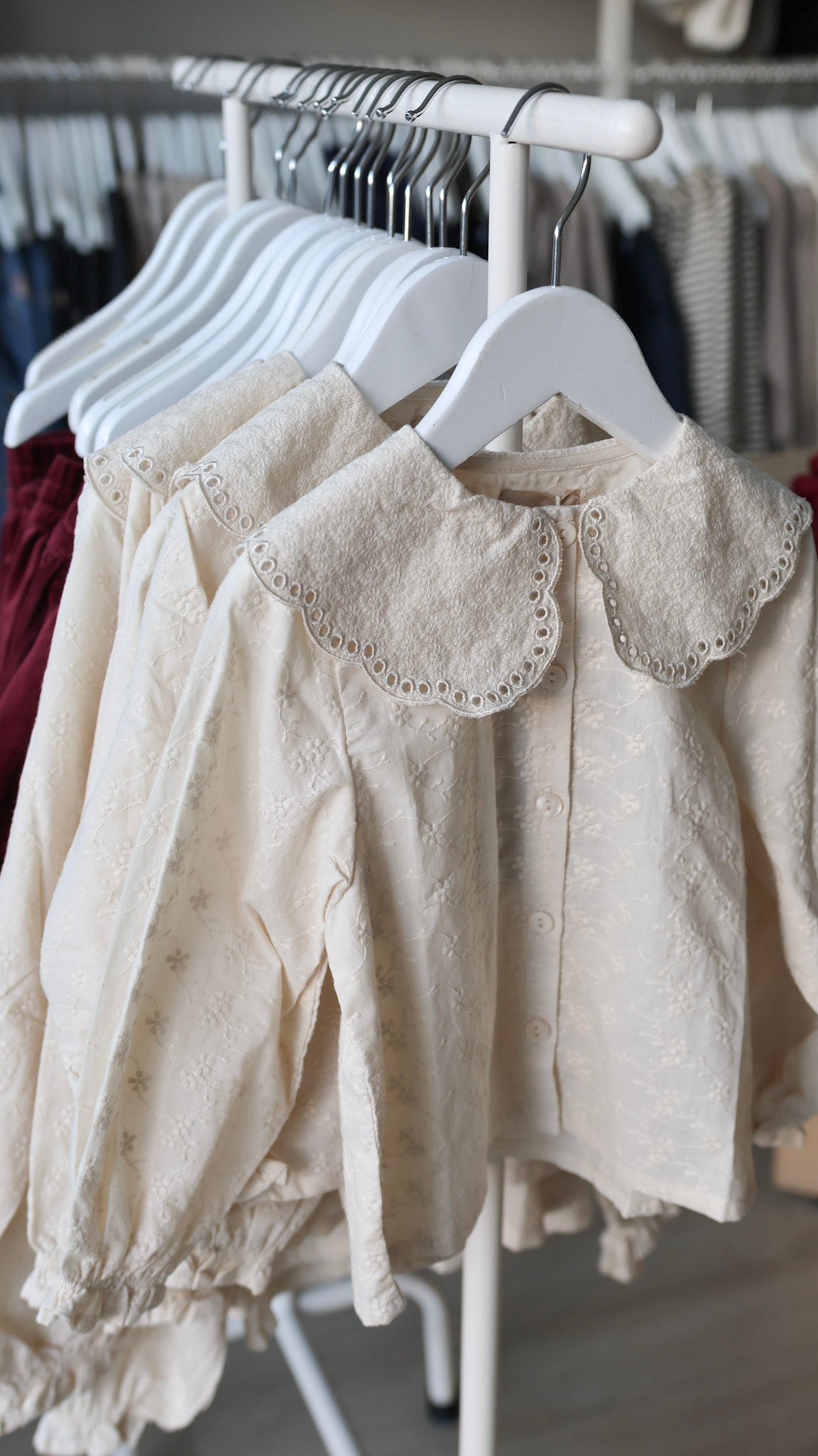 Shirt L/S Flora - Eggshell