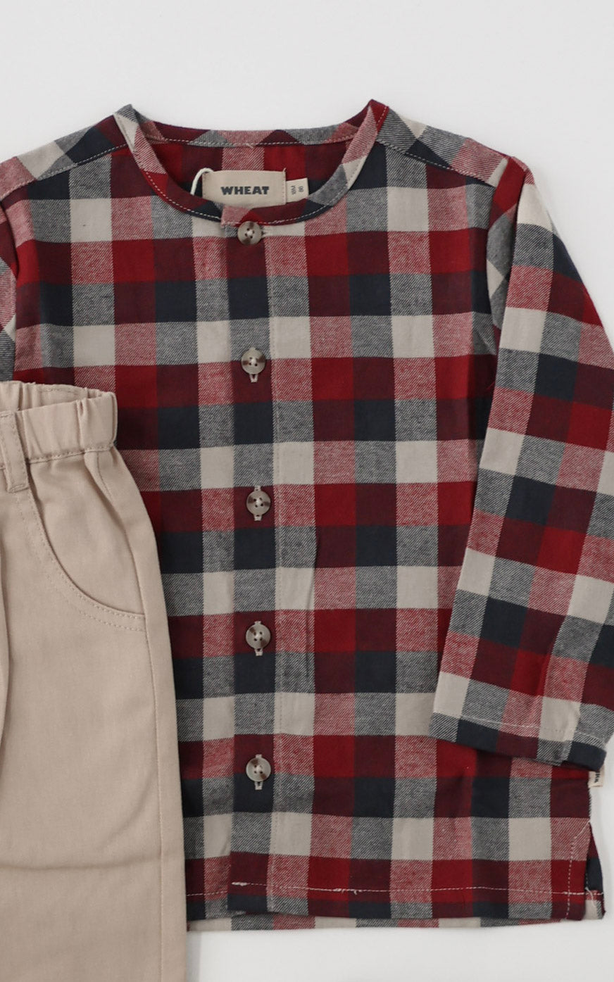 Shirt L/S Willum - Red Blue Check st.98-152