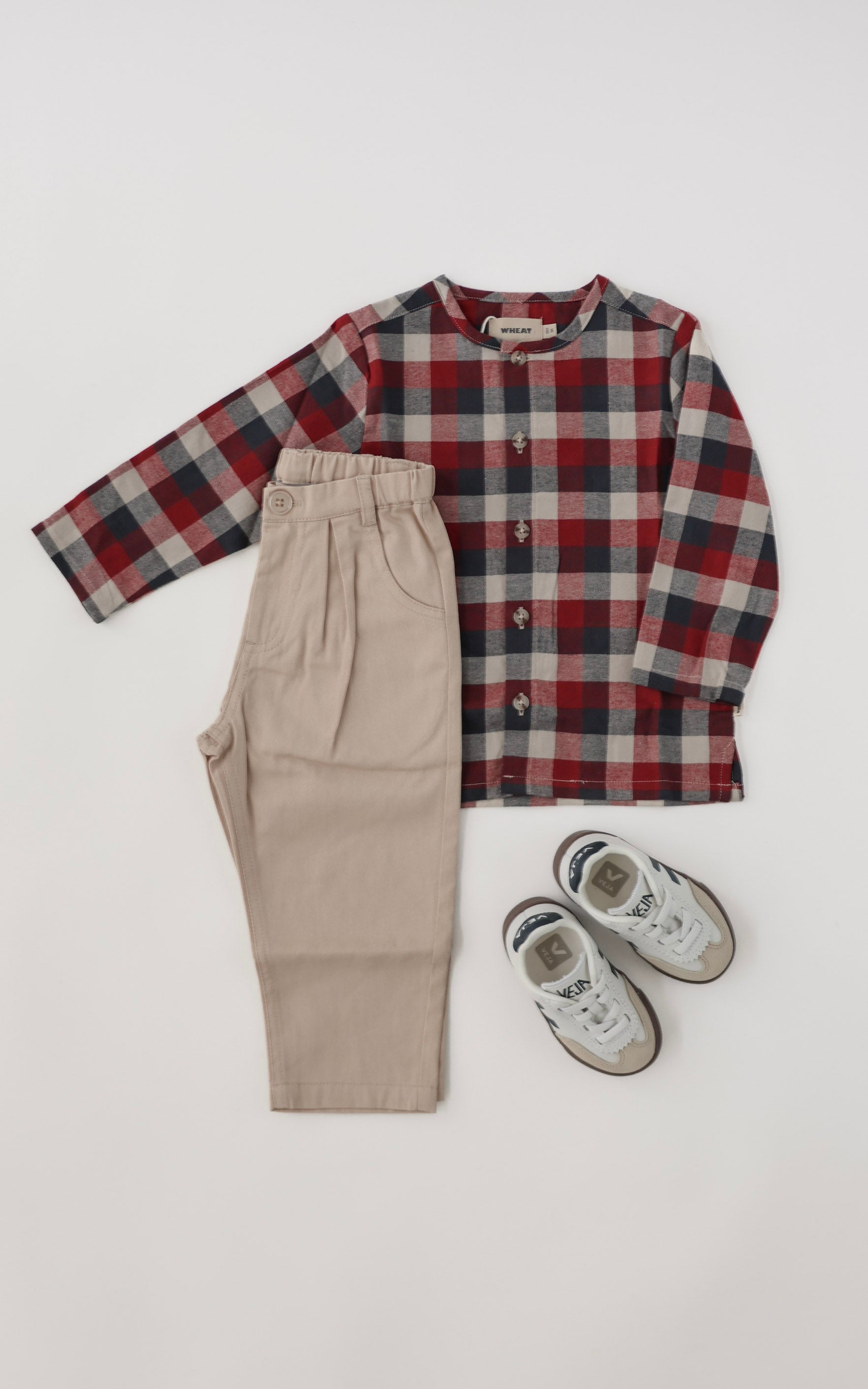 Shirt L/S Willum - Red Blue Check st.98-152