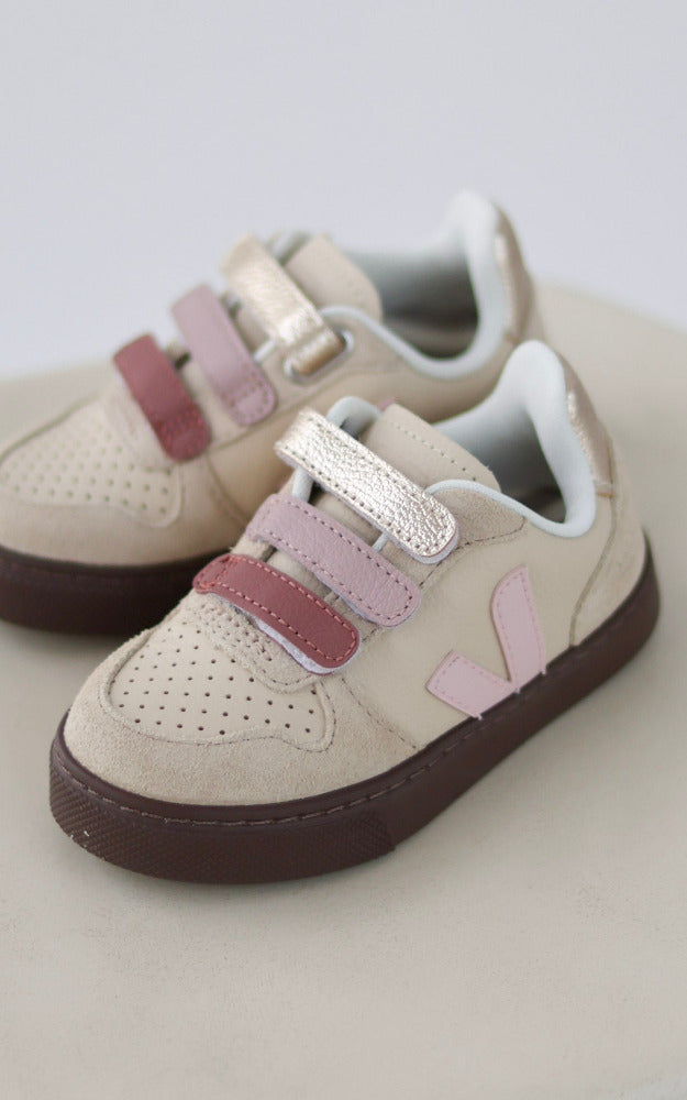 Bonpoint x Veja V10 Leather Sneakers - Areia Petale