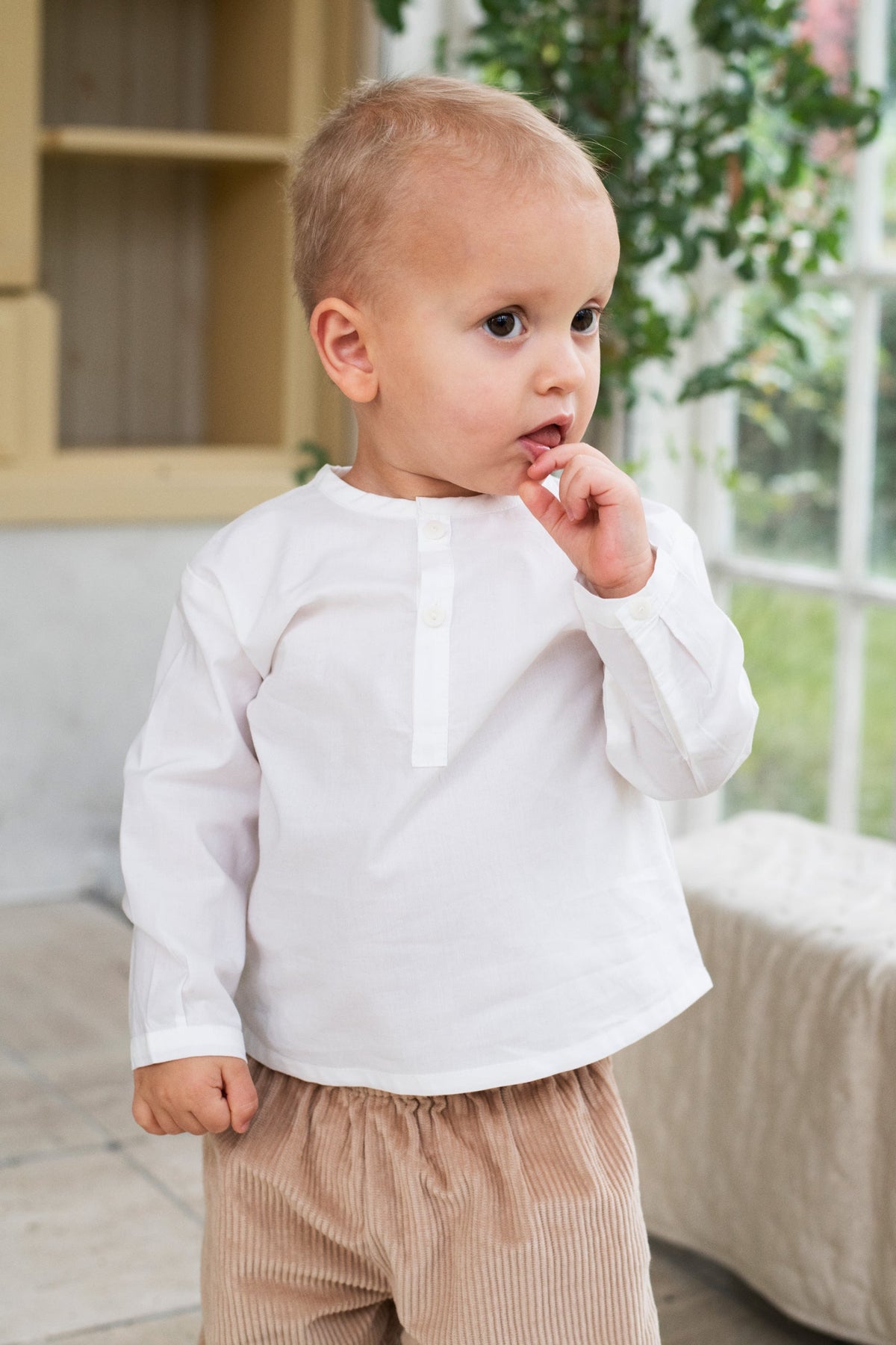 Baby Peasant Shirt - White