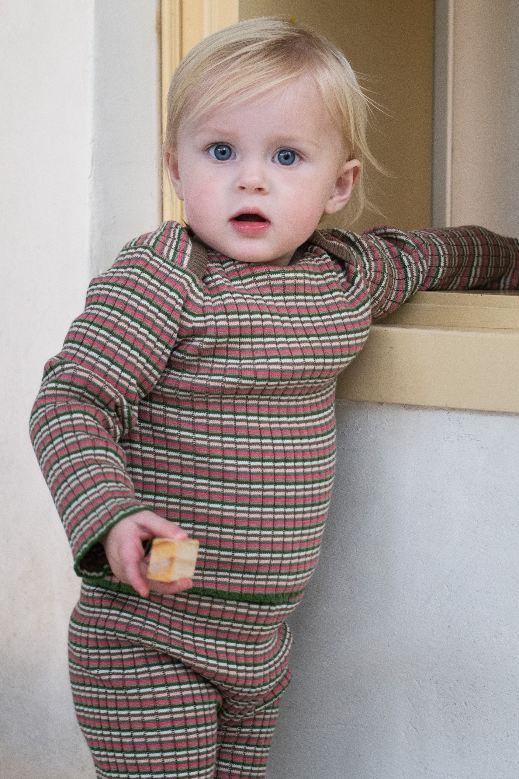 Baby Rib Blouse - Deer Stripe