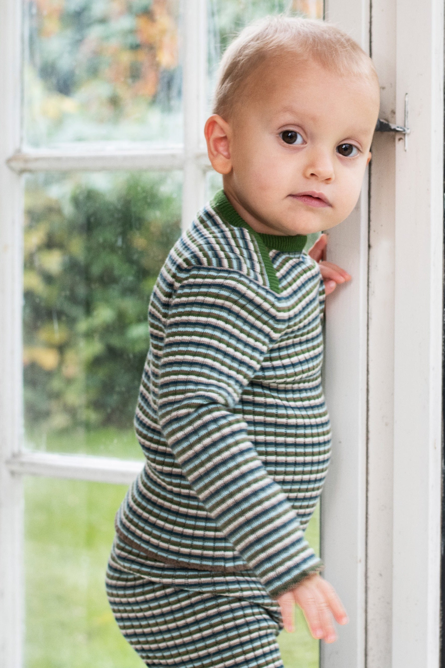 Baby Rib Blouse - Myrtle Stripe