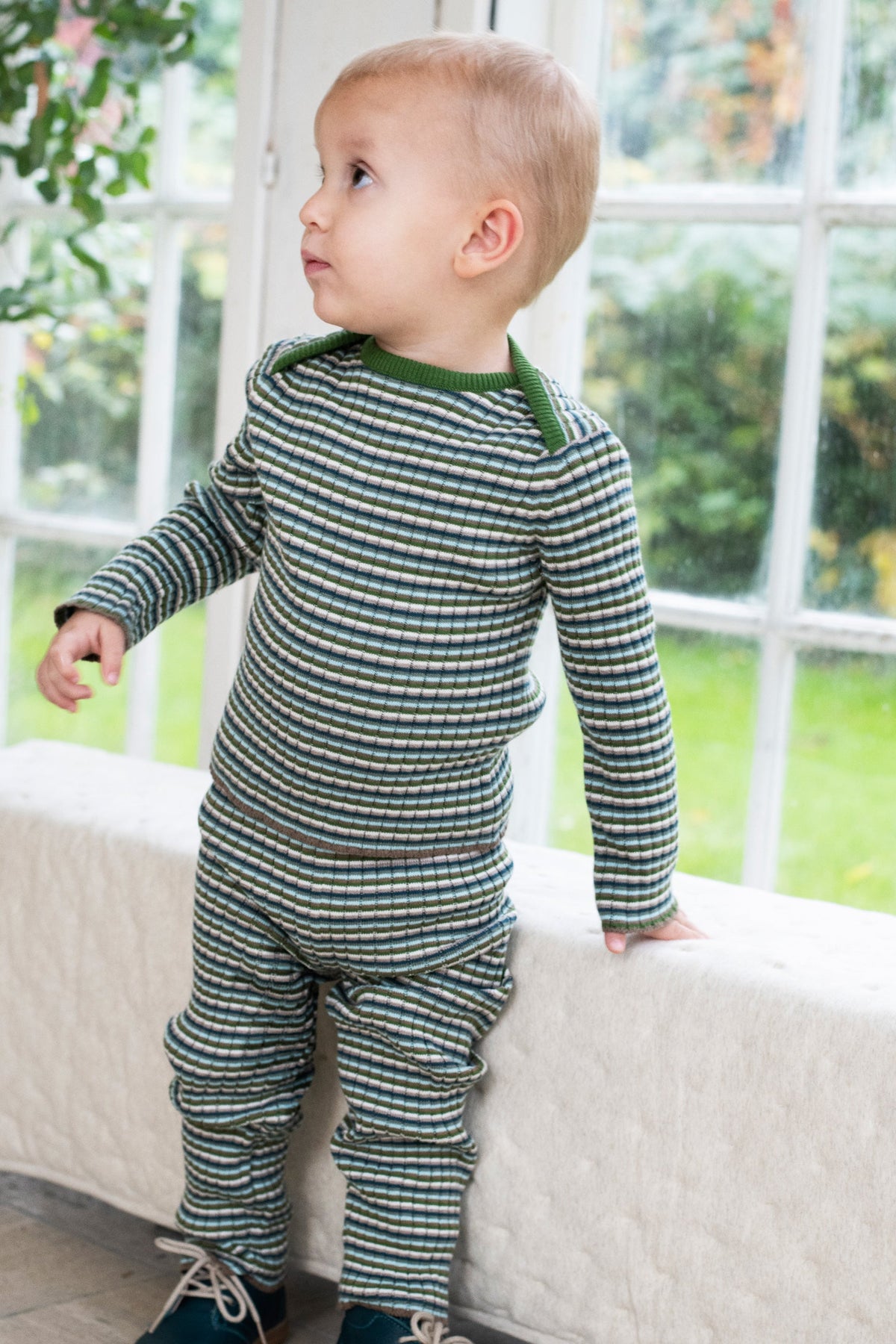 Baby Rib Blouse - Myrtle Stripe