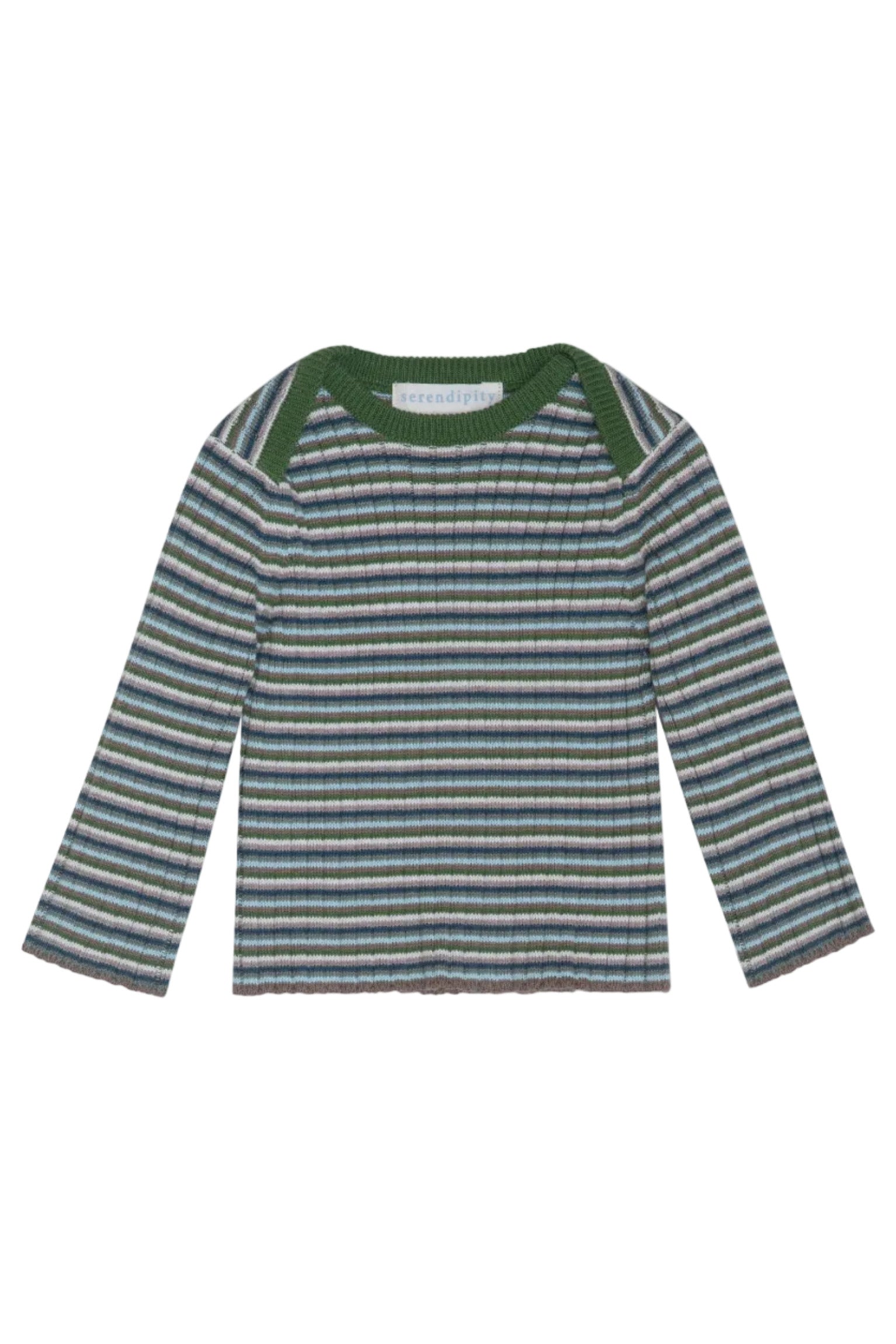 Baby Rib Blouse - Myrtle Stripe
