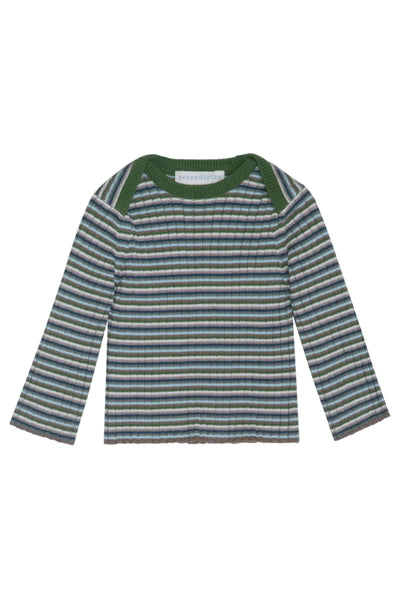 Baby Rib Blouse - Myrtle Stripe