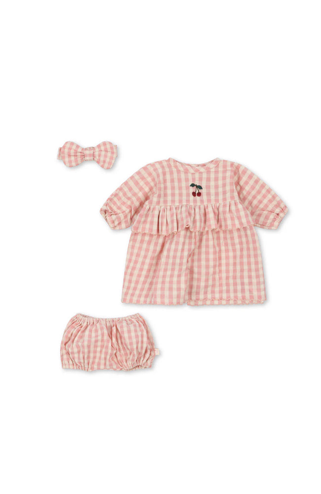 Doll Clothes Set - Powder Pink Check