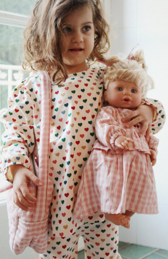 Doll Clothes Set - Powder Pink Check