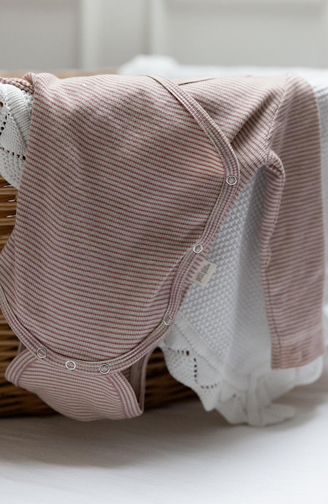 Body L/S Fold Pointel NB - Nostalgic Rose / Off White
