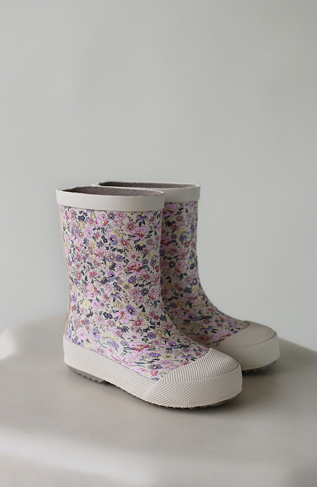 Muddy Rubber Boot Print - Clam Multi Flowers