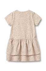 Jersey Dress S/S Johanna - Cream flower meadow