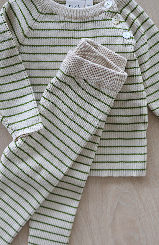 Flye Leggings - Warm Cotton/Green