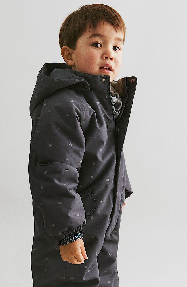 Snowsuit Adi - Greyblue Letters / st.74-98