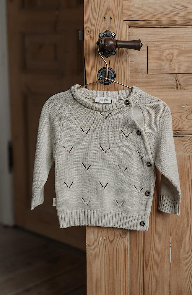 Fold Over Knit Blouse - Off White