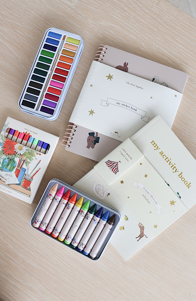 Activity Book With Color Pencils - Off White