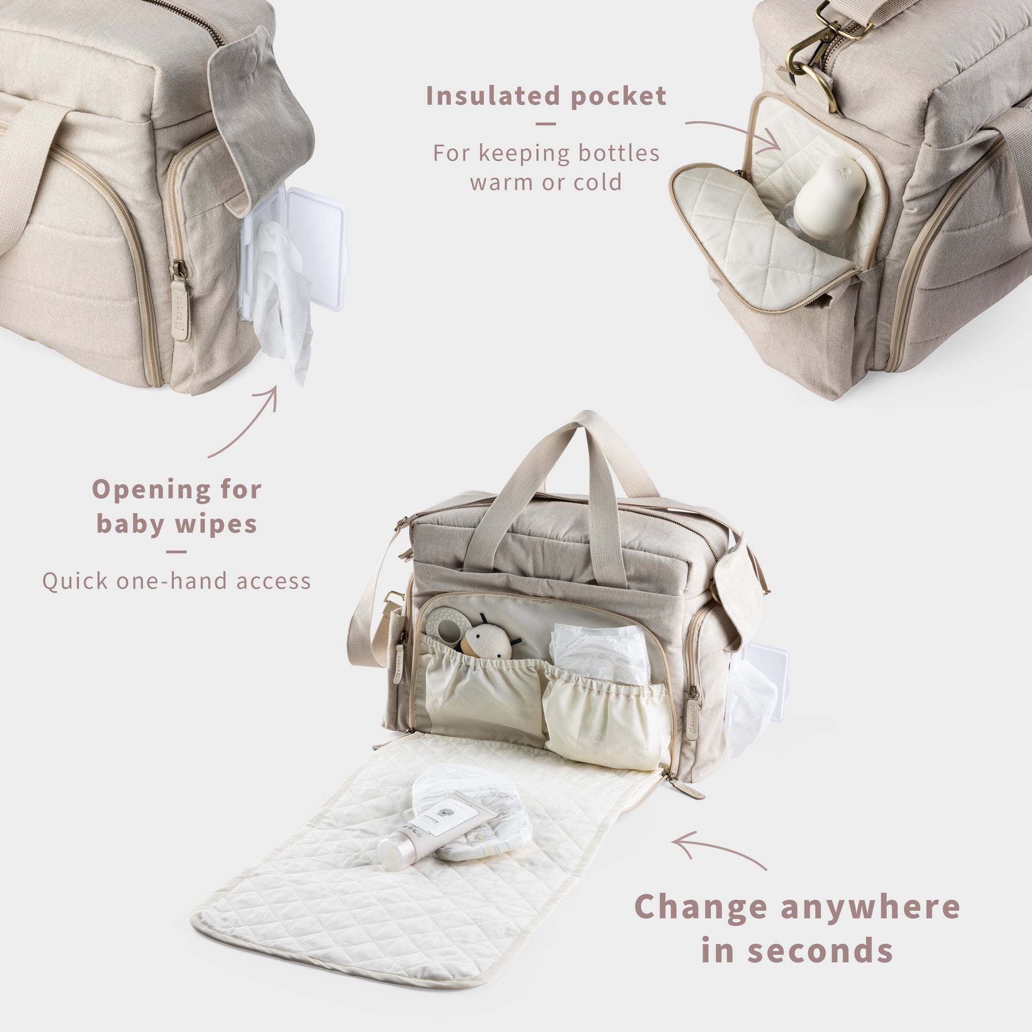 On-the-go Nursing Bag - Beige Melange