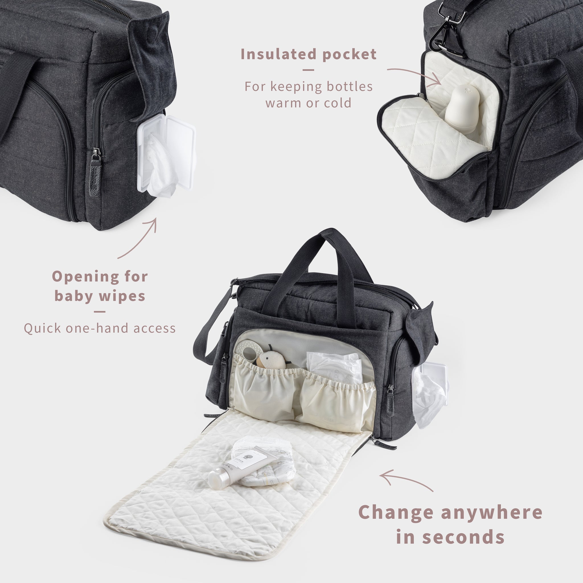 On-the-go Nursing Bag - Dark Grey Melange
