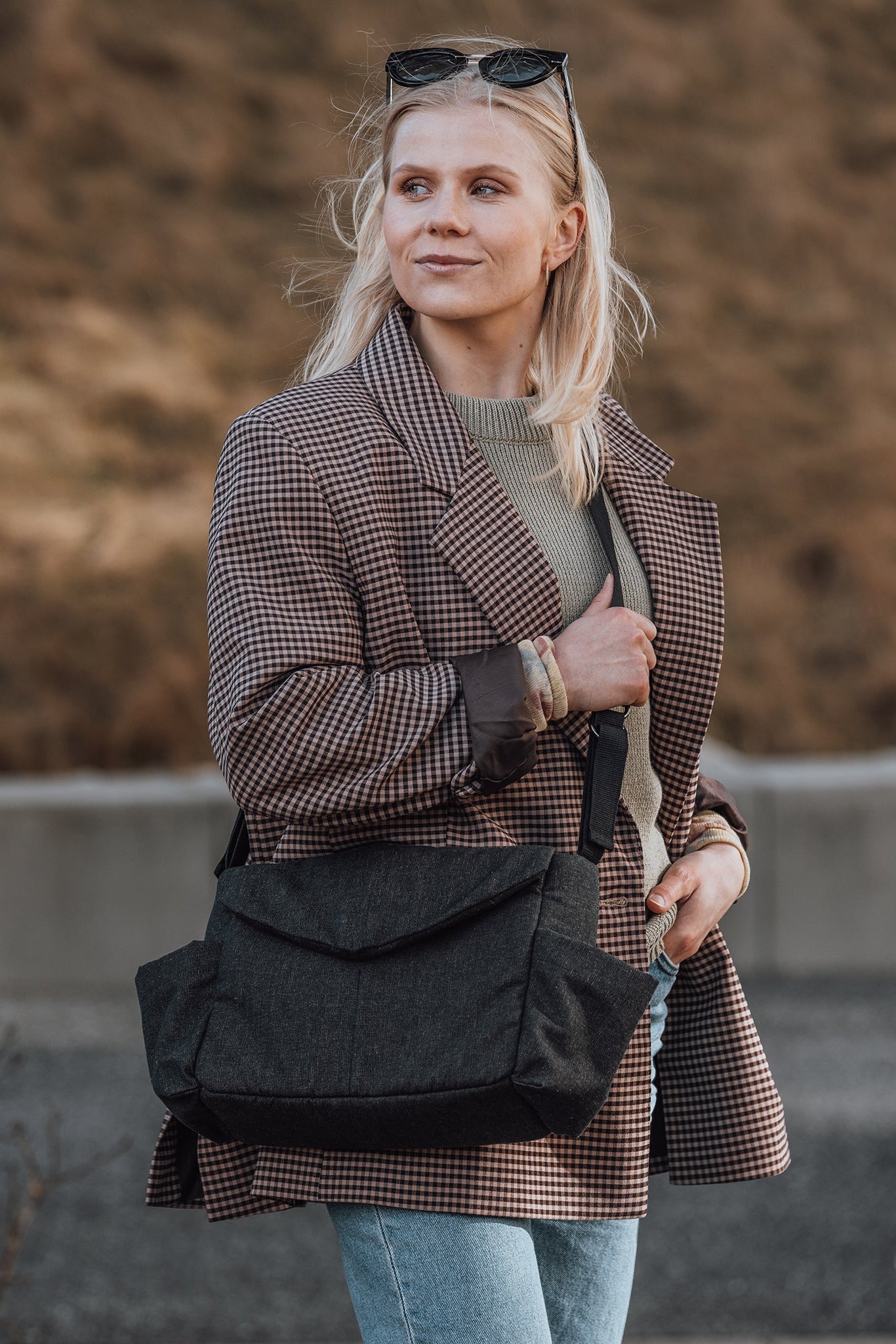 Mini Diaper Bag - Dark Grey Melange