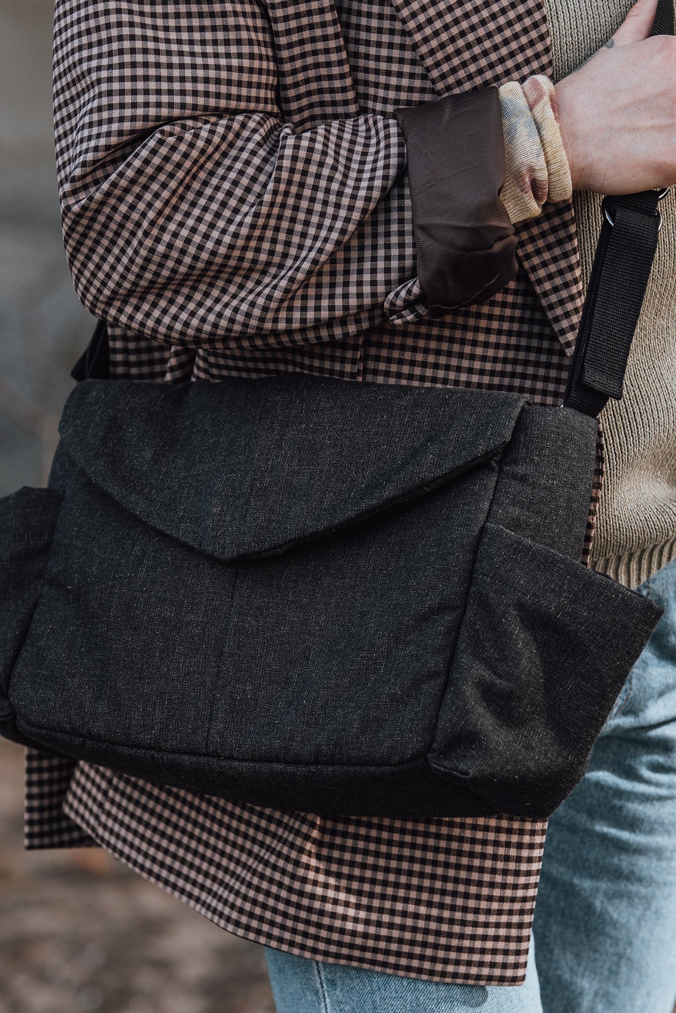 Mini Diaper Bag - Dark Grey Melange