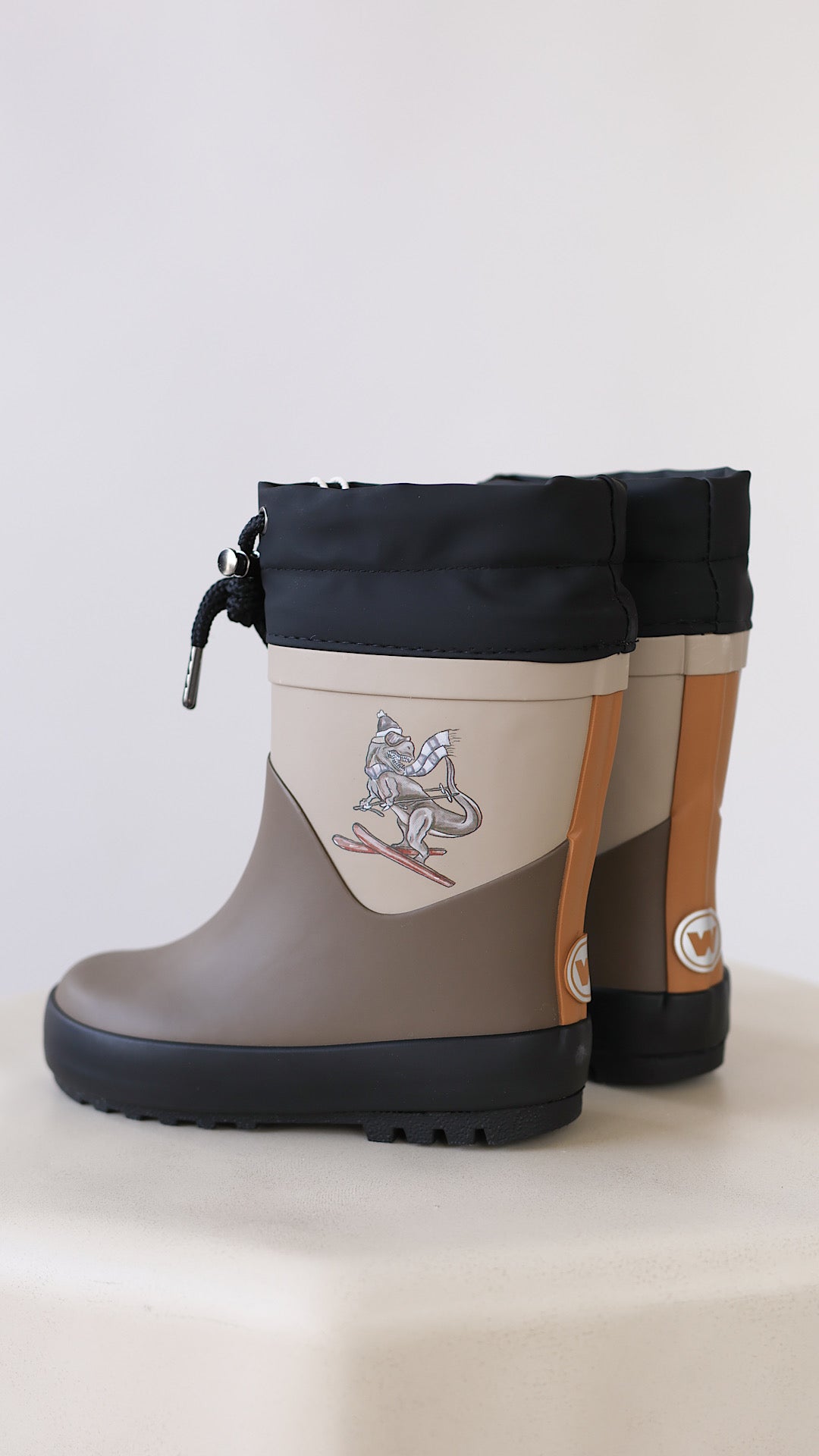 Rubber Boot Thermo Solid - Dry Wood Dino