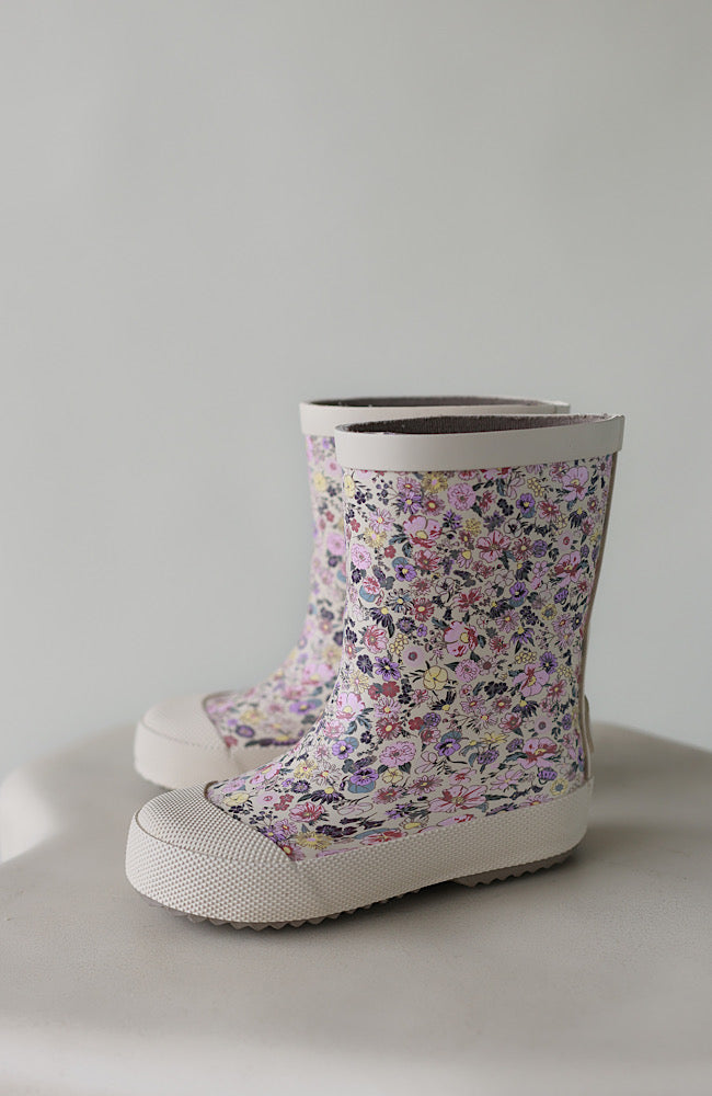 Muddy Rubber Boot Print - Clam Multi Flowers