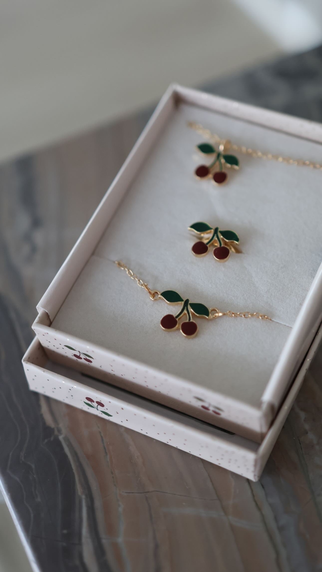 Cherry Jewelry Set - Gold