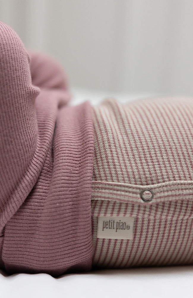 Body L/S Fold Pointel NB - Nostalgic Rose / Off White