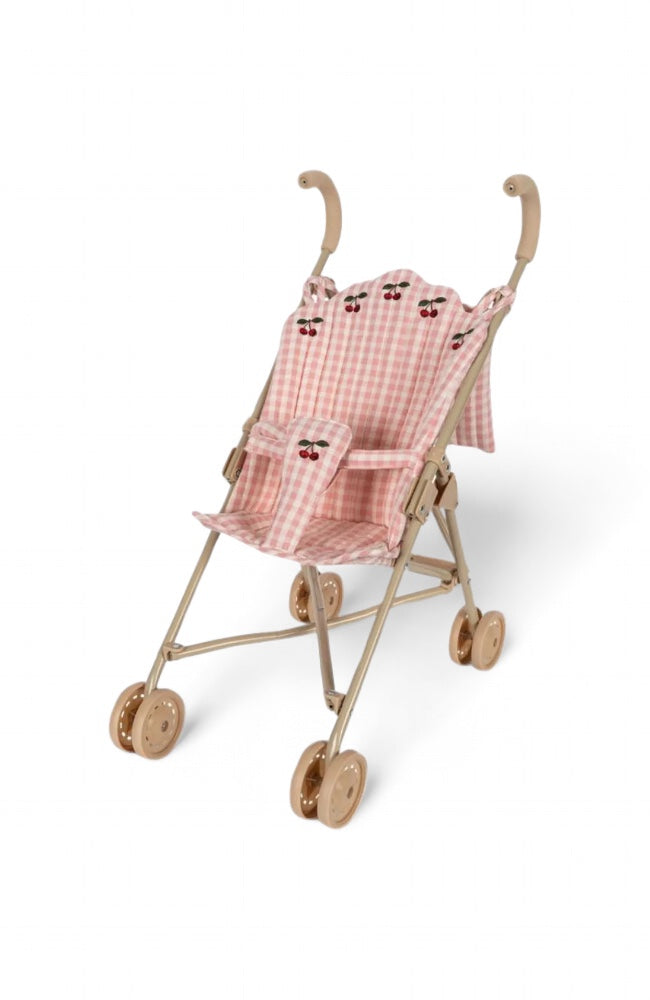 Doll Stroller - Powder Pink Check