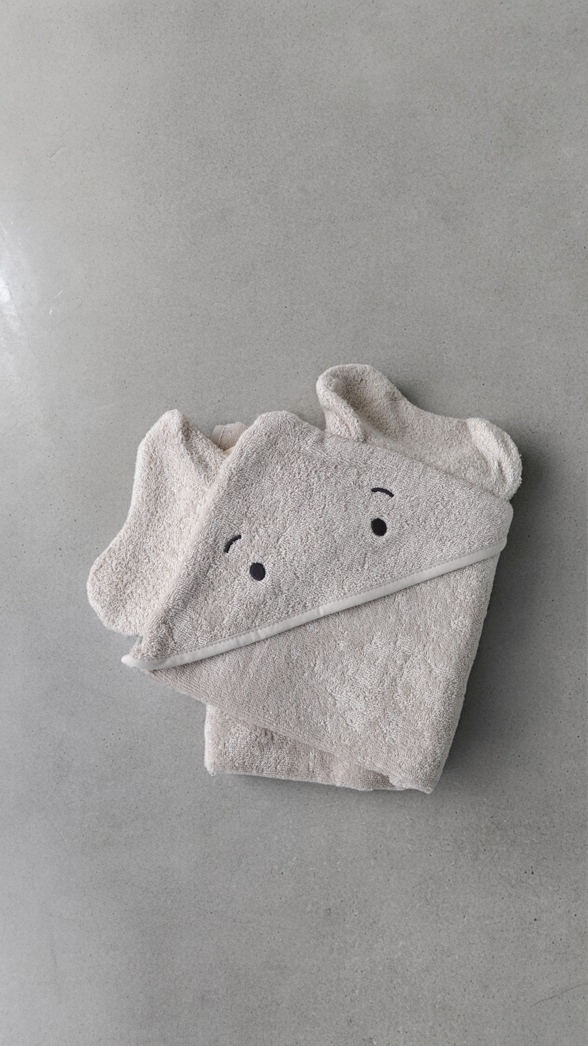 Albert Hooded Baby Towel - Elephant/Sandy