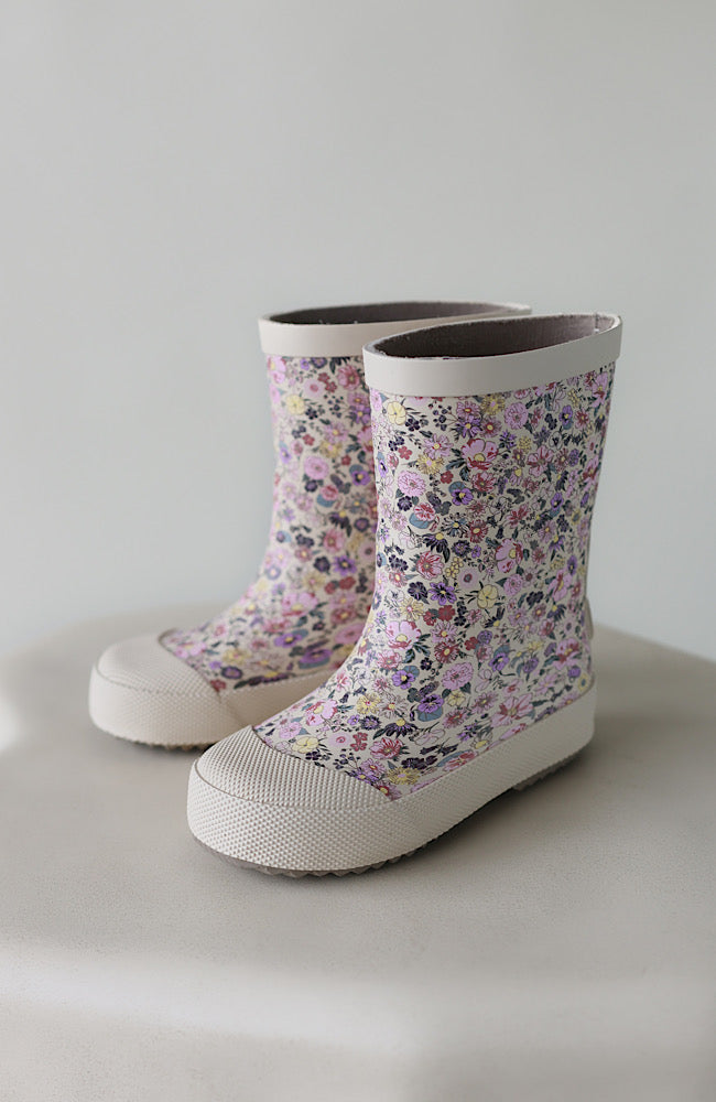 Muddy Rubber Boot Print - Clam Multi Flowers