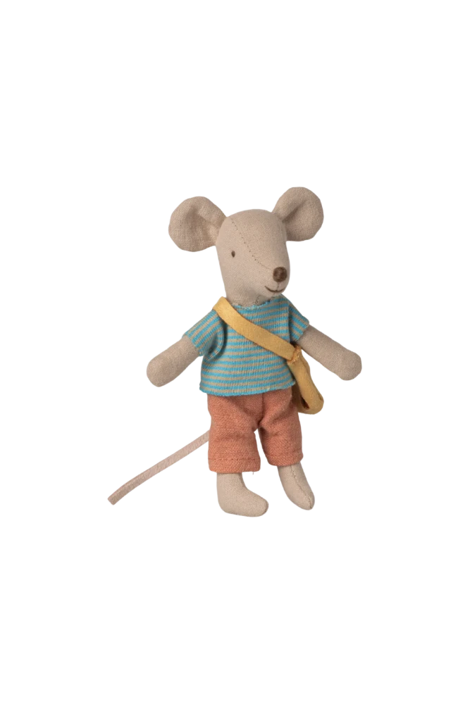 Little brother mouse with bag