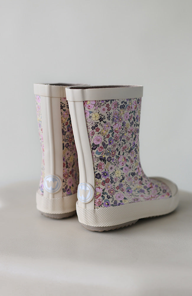 Muddy Rubber Boot Print - Clam Multi Flowers