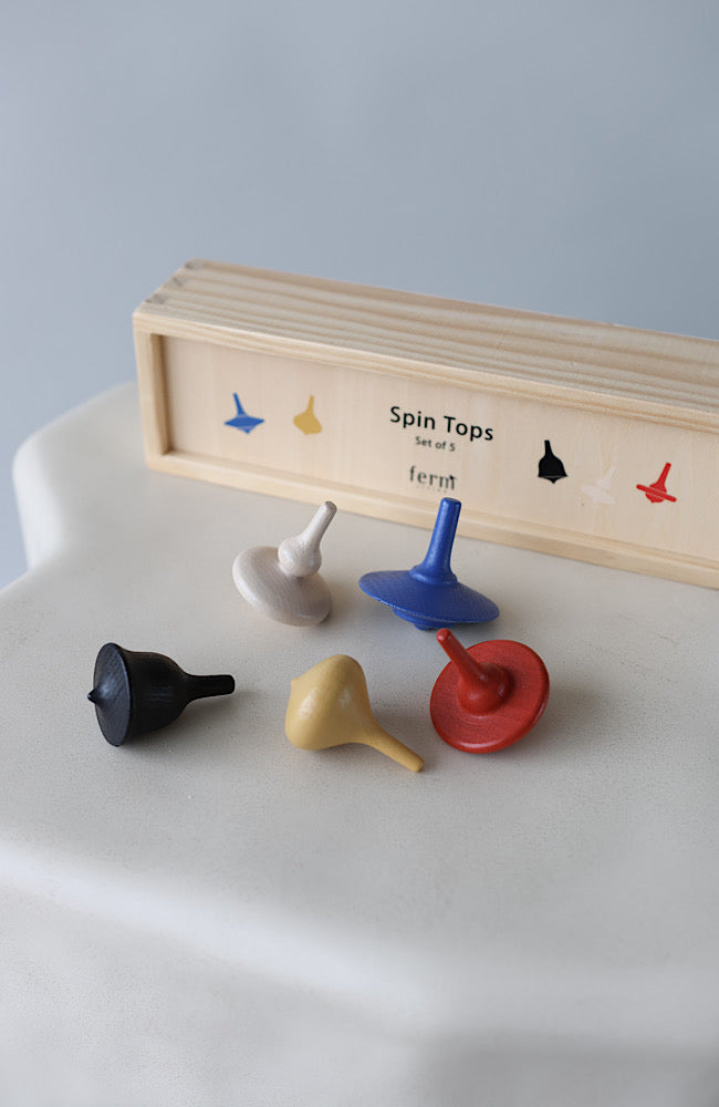 Spin Tops, Set of 5 - Multi